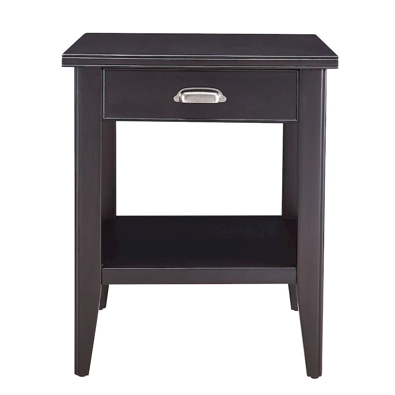 Laurent 20 in. Solid Wood End Table with Shelf and Drawer