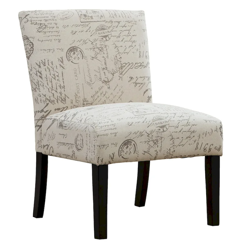 25.5 Upholstered Accent Chair with Wood Legs