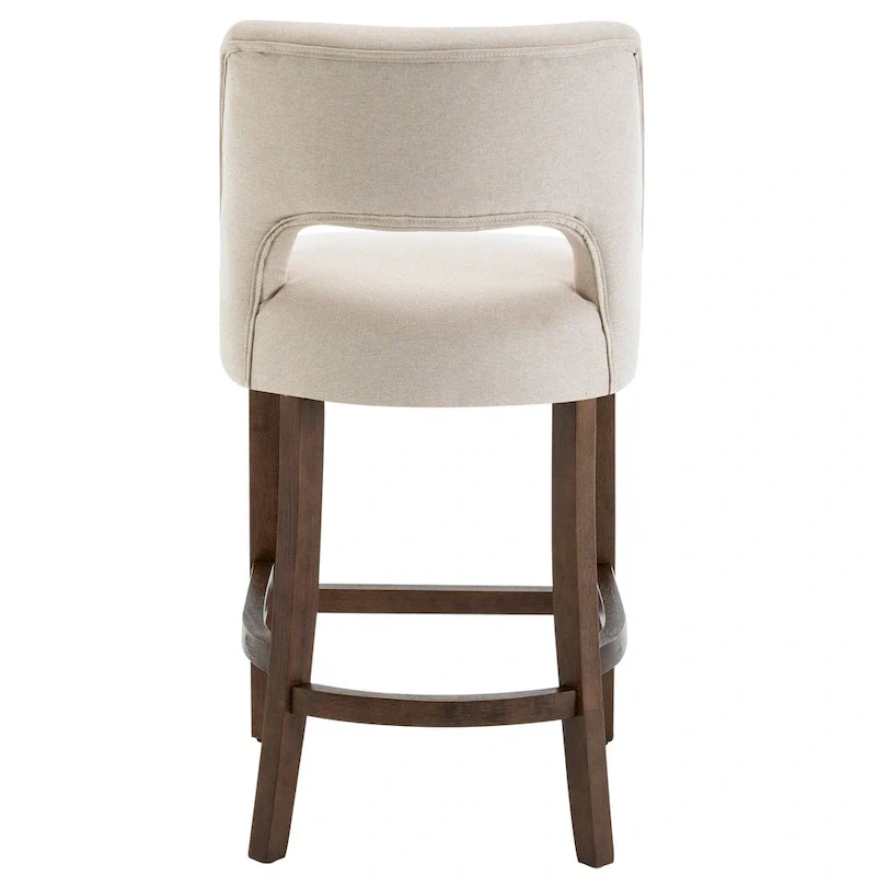 Set of 2 Wooden Bar Stools with Footrest