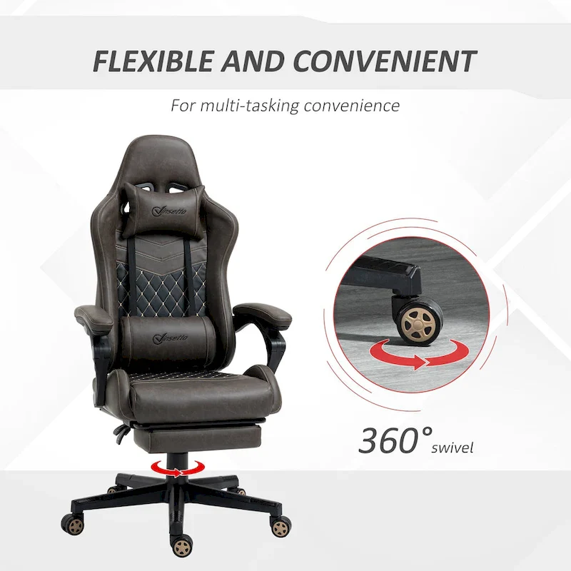 Vinsetto Gaming Chair Racing Style Office Ergonomic Chair Adjustable Height Swivel Recliner High Back PC Computer Desk Chair