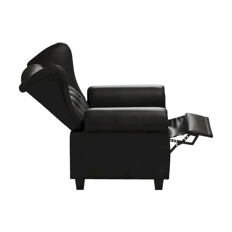 Black 35.04 Adjustable Tufted Arm Chair with Sturdy Legs
