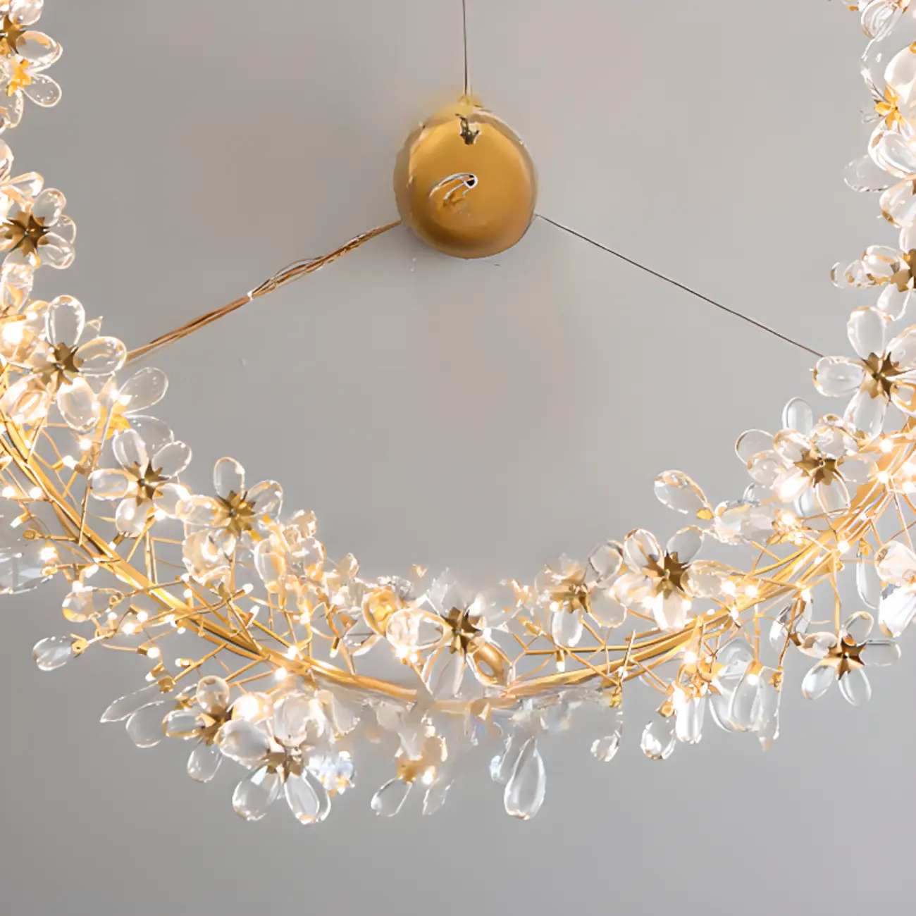 Modern Crystal Branch Chandelier with Adjustable Length