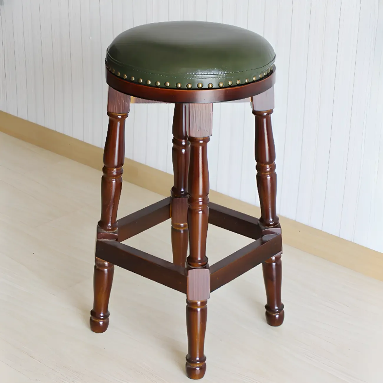 Bar Height Swivel Scandinavian Leather Bar Stools