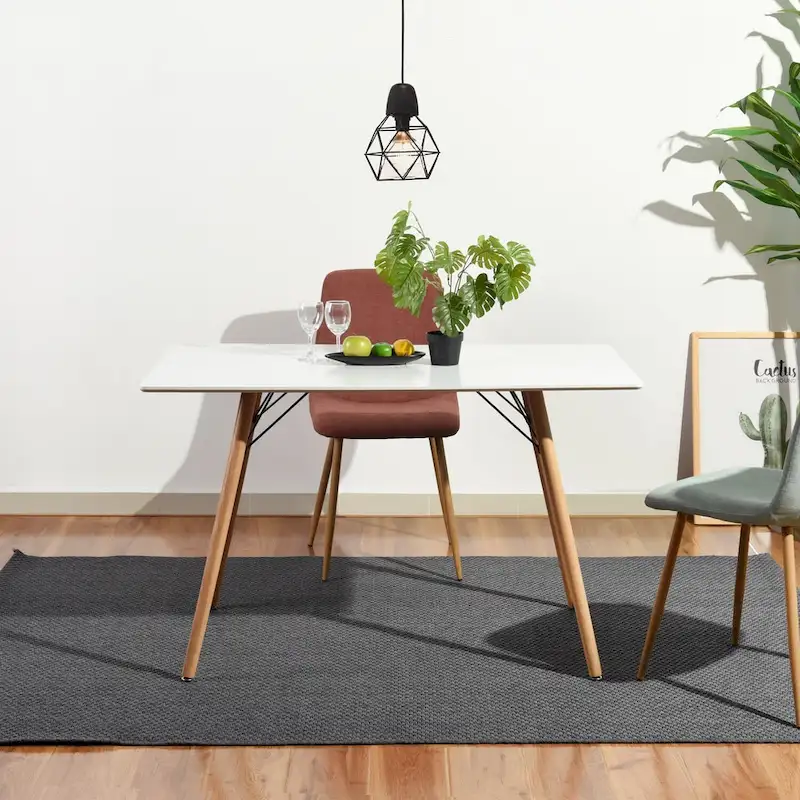 HomyLin 47.2 White Rectangular Dining Table for 4-6 People