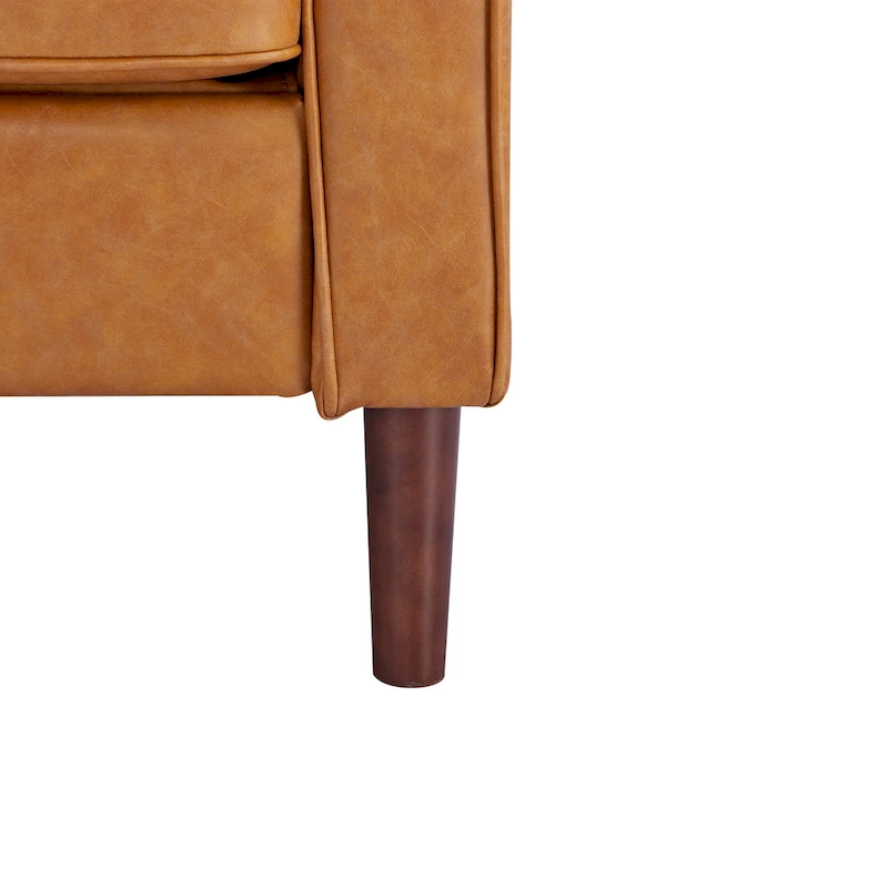 Sedona Modern Accent Chair, Faux Linen / Vegan Leather Armchair