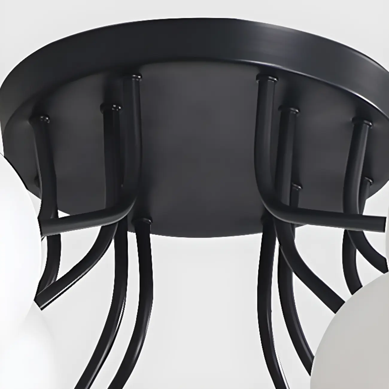 Modern White Globe Glass Golden Semi Flush Ceiling Light