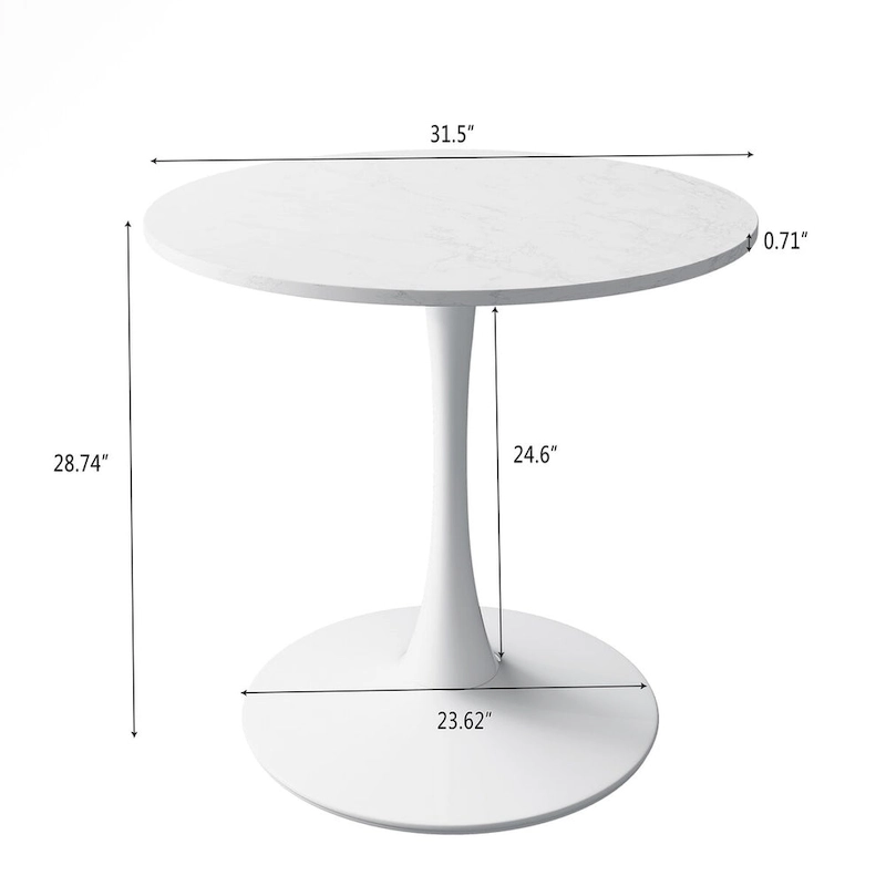 32Modern Round Metal Base Dining Table with MDF Table Top