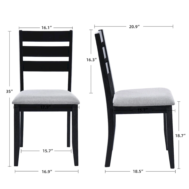 Slat Back Wood Dining Chairs Set of 4