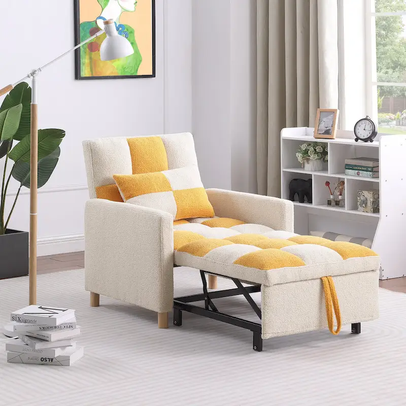 Convertible Sleeper Sofa Chair Bed with Pillow