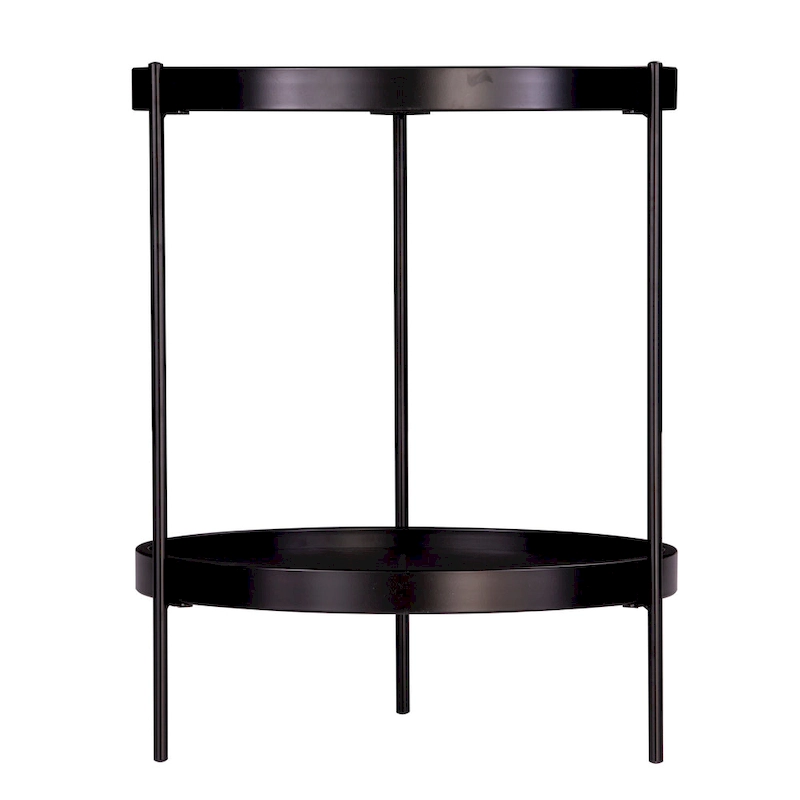 SEI Furniture Vaquero Round Modern Style w/ Shelf Wood Side Table