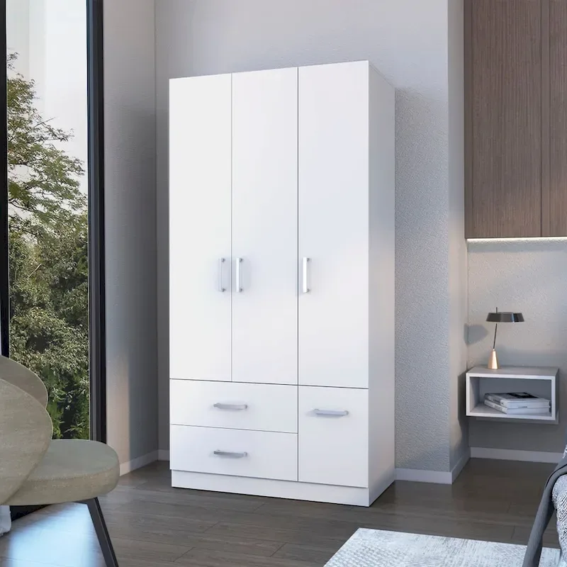 Douglas Armoire in melamine, two drawers, hanging rod - N/A