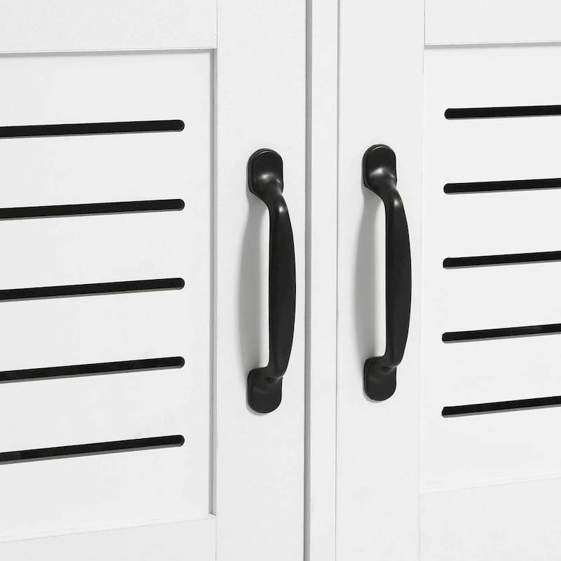 Light Oak and White Shoe Cabinet with Drop Down Drawer