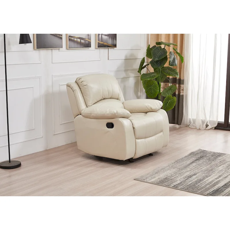 Betsy Furniture Bonded Leather Manual Rclining Single Seat Recliner Glider Chair 8018