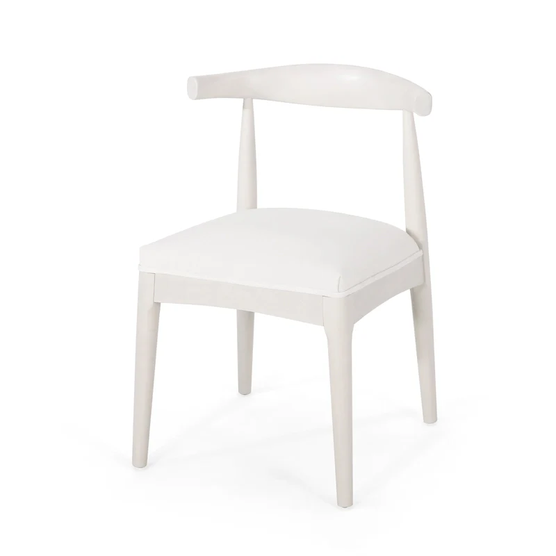 Fabric and Rubberwood Dining Chairs (Set of 2)
