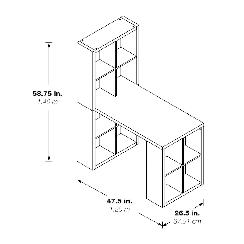 48 Desk and Dual Bookcase