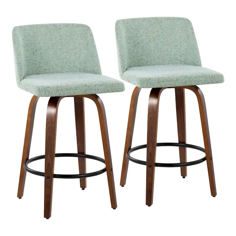 Carson Carrington Vallberga 26 Counter Stool with Black Round Footrest (Set of 2)