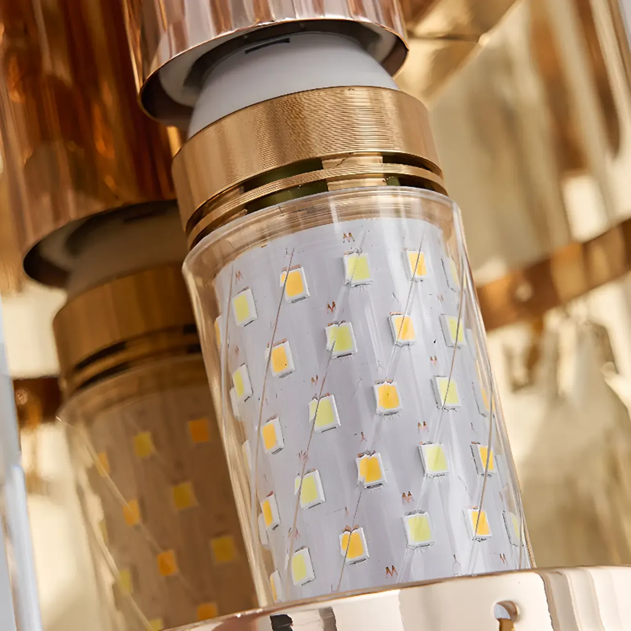 Modern Luxury Crystal Wall Sconce with Gold Finish