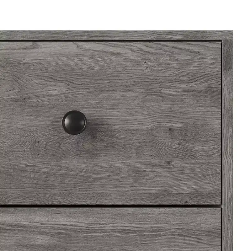 Home Design Sara Panel Bed with 2 Nightstands Gray