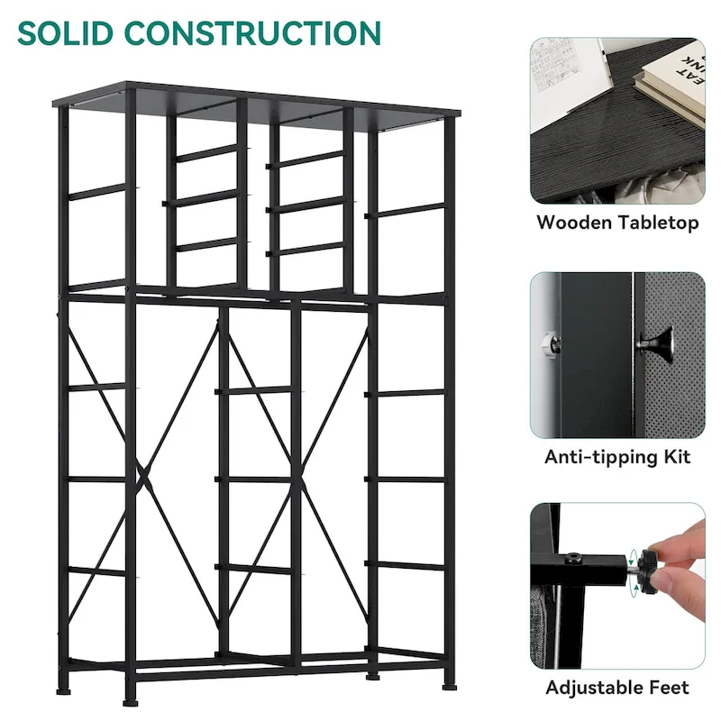 Moasis 16-drawer Dresser Chest with Metal Frame, Wood Tabletop