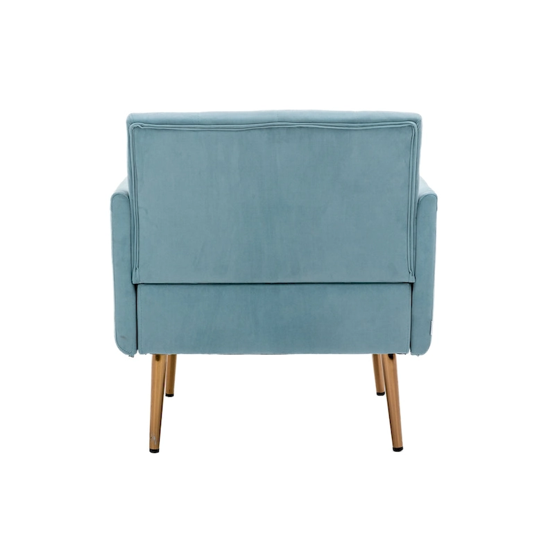 Velvet Upholstered Tufted Accent Chair With Golden feet