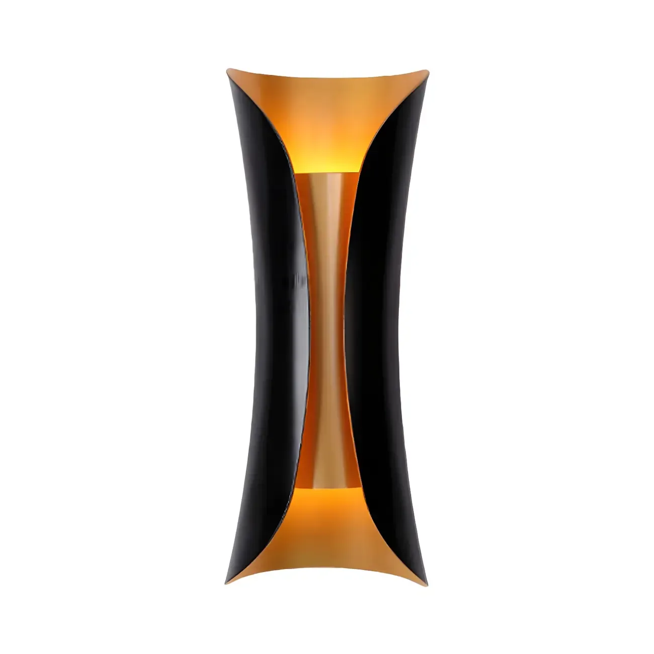 Black Metal Modern Curve Up Down Wall Sconce