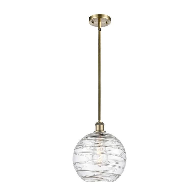 Innovations Lighting Athens Deco Swirl - 1 Light 10  Stem Hung Mini Pendant