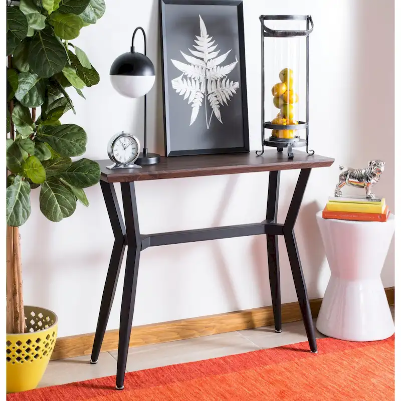 Brown/Black Entryway Table — 39.4 x 13.7 x 31.4 Inches — W 39 x D 14 x H 31 Inches