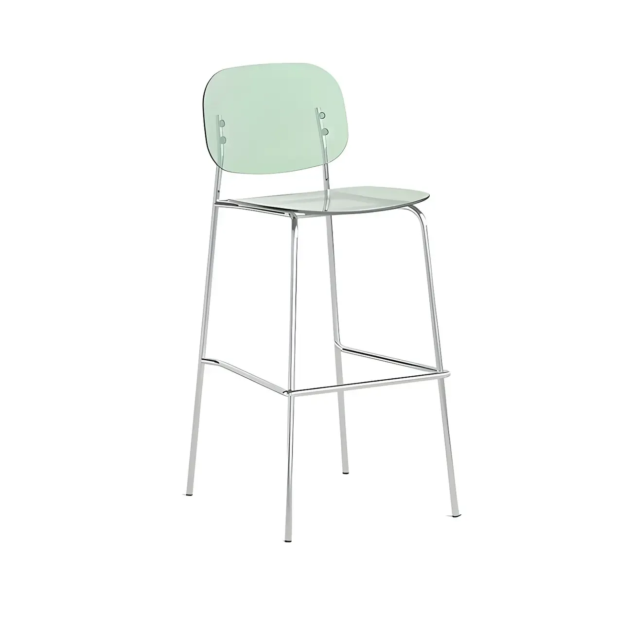 Modern Metal Counter Height Acrylic Bar Stools