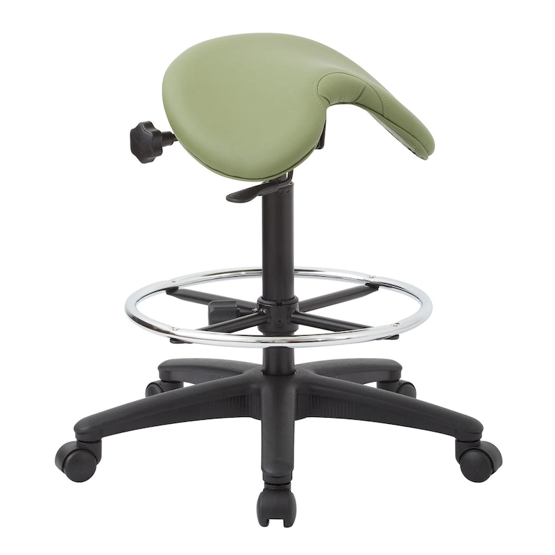 Backless Stool with Height-adjustable Saddle Seat