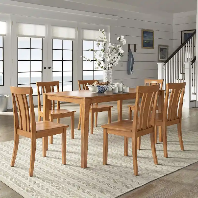 Wilmington II 60-Inch Rectangular Oak Finish Dining Set by iNSPIRE Q Classic