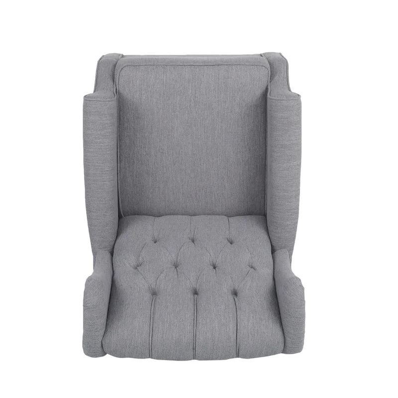 Dobles Fabric Tufted Wingback Rocking Chair by