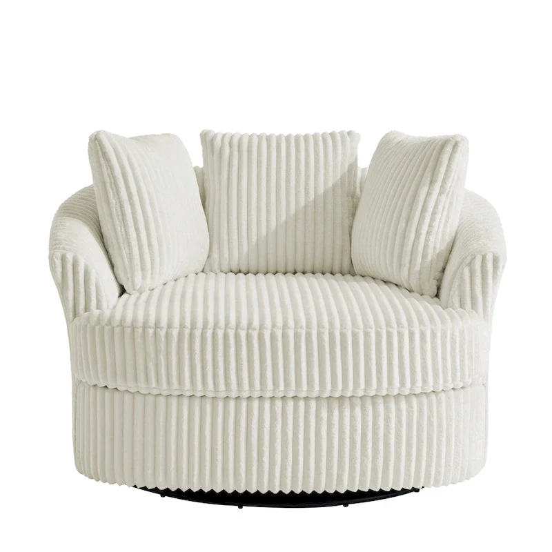 Swivel Tub Chair With Integrated Armrests And Removable, Washable Cover