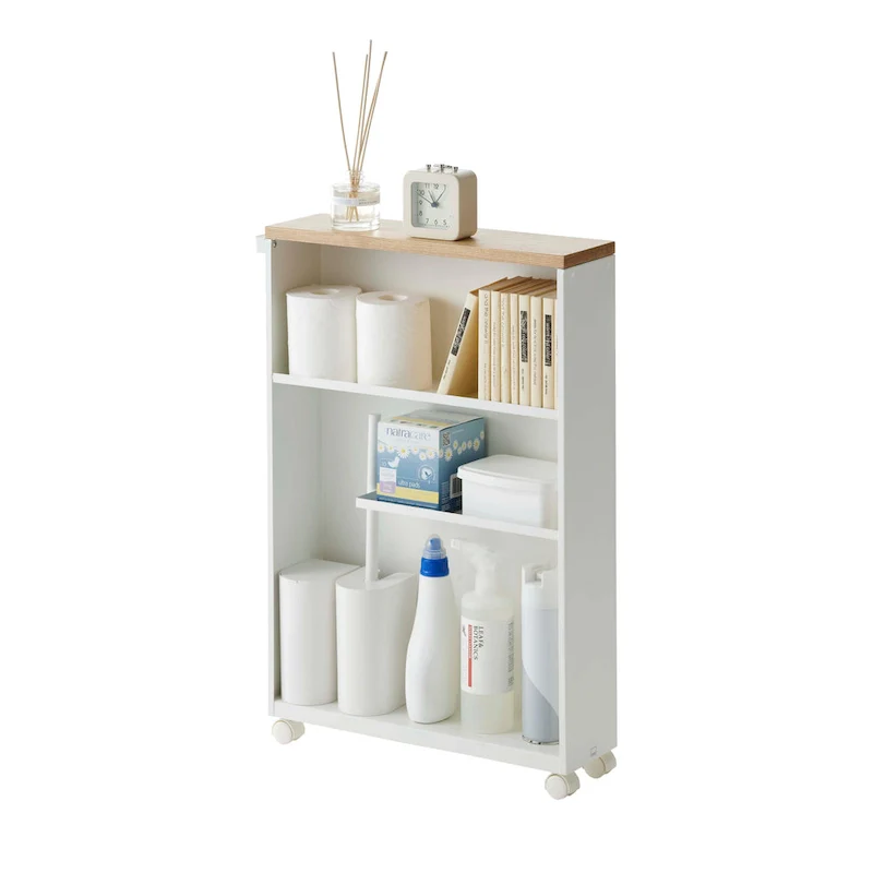 Yamazaki Home Rolling Storage Cart, Steel, Minimal Assembly - L 18.7 x W 5.12 x H 26.97 inches