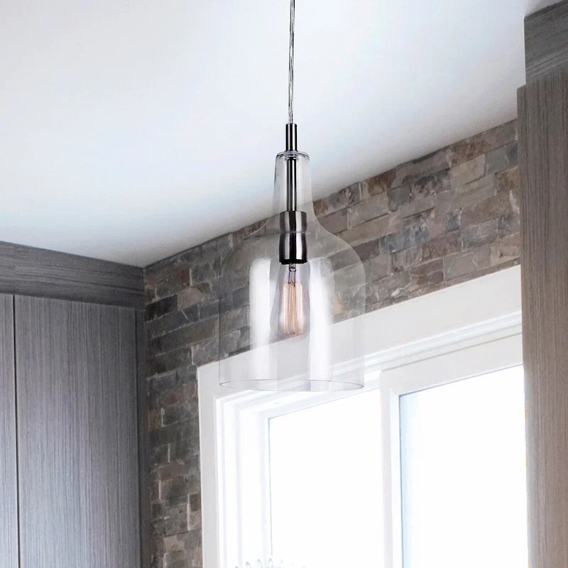 Keeva 1 Light Pendant, Nickel Finish - Brushed Nickel