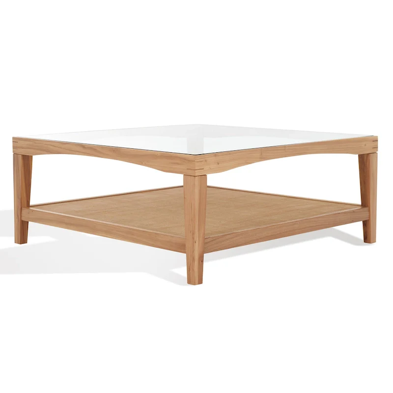 Square Glass Coffee Table — W40 x D40 x H17