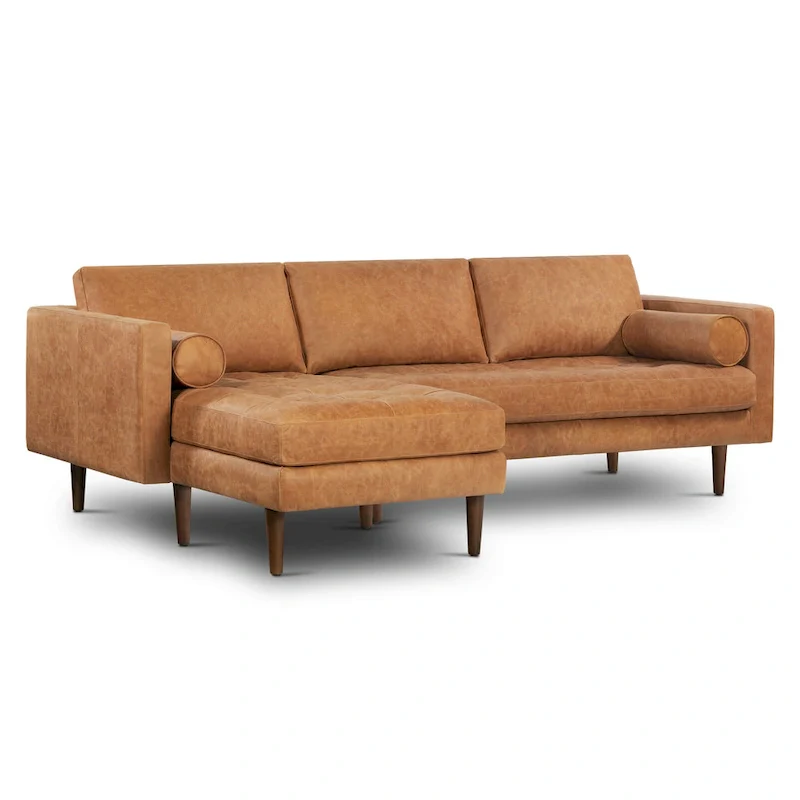 Poly & Bark Napa 104.5  Left Sectional Sofa - Full Grain Genuine Italian Leather