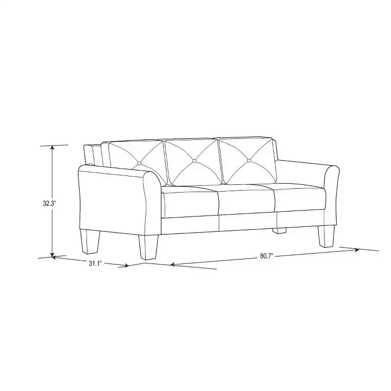 Harper Tufted Microfiber Sofa - Lifestyle Solutions