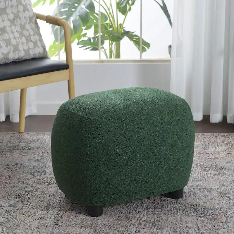 KINWELL 23  Wide Boucle Upholstered Footstool Ottoman Sofa Chair Footrest