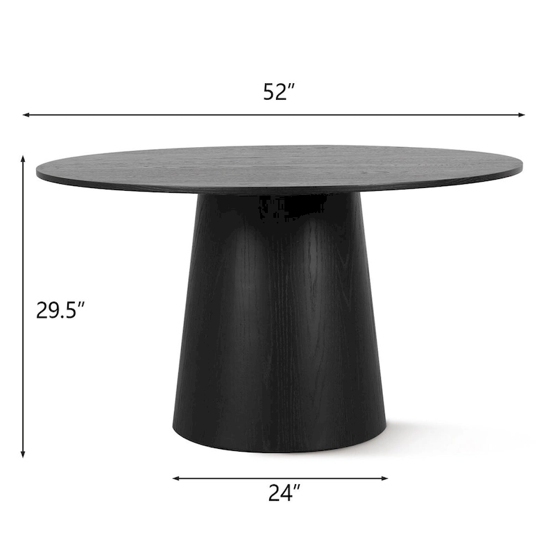 52 Solid Oak Round Pedestal Dining Table