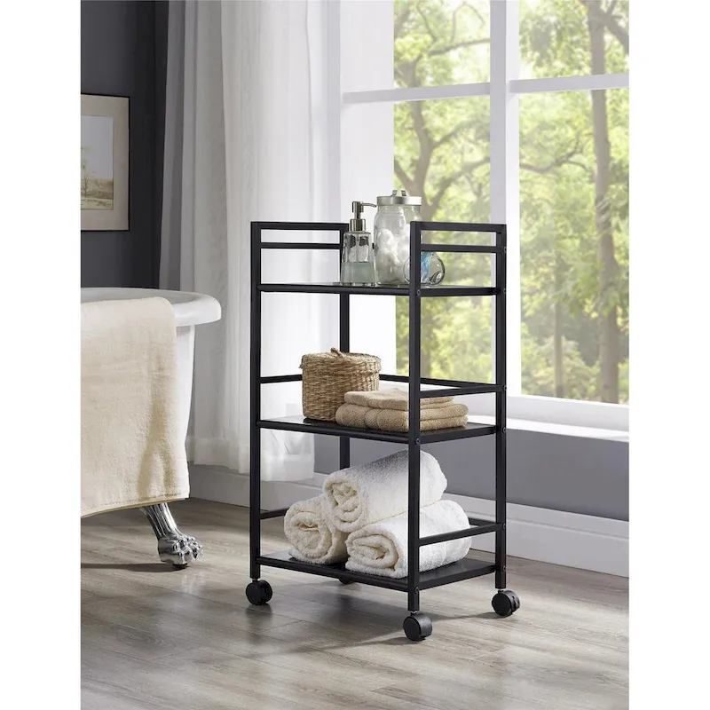 Emerald 3 Shelf Metal Rolling Utility Cart