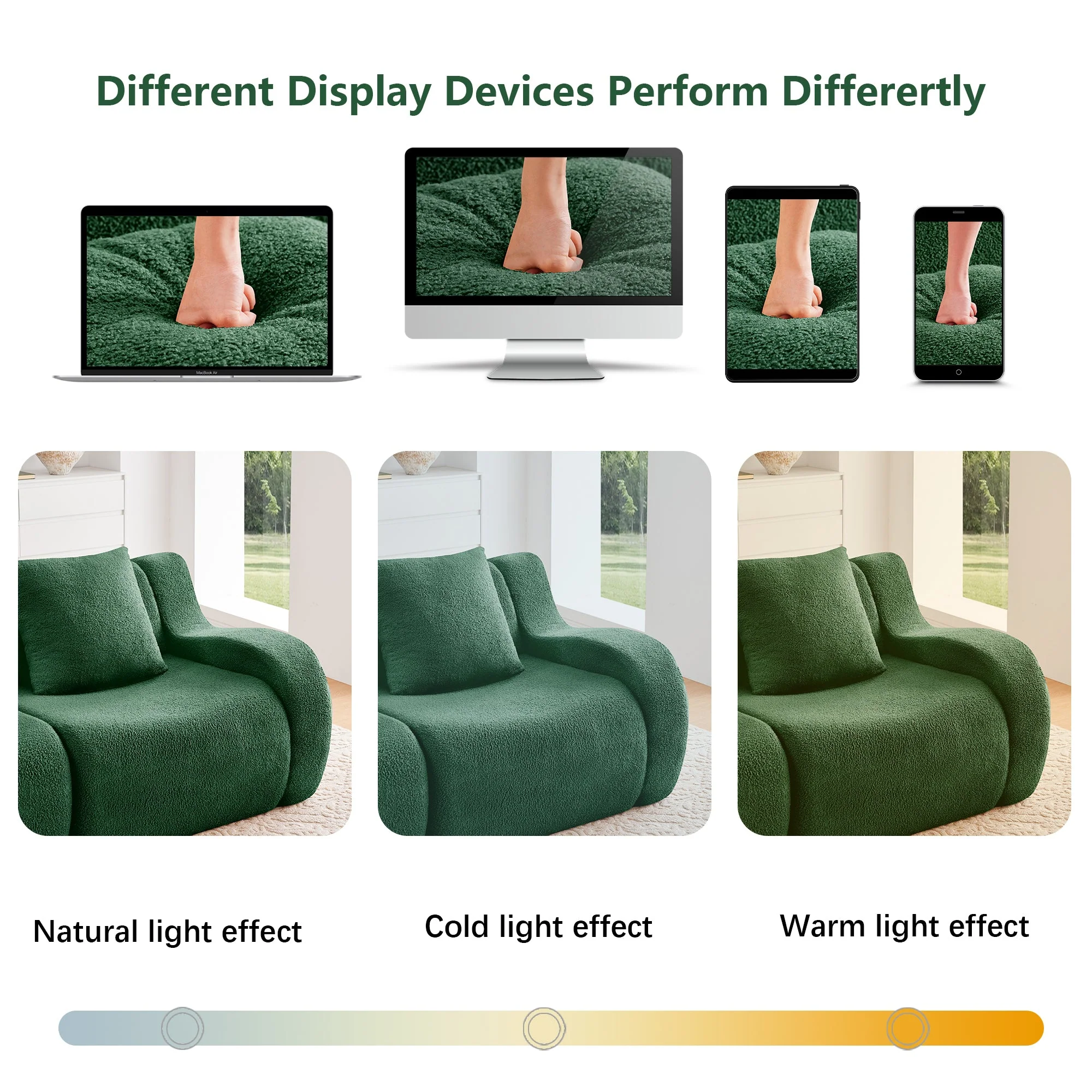 Curved Ergonomic Design L-Shaped Teddy Loveseat Sofa