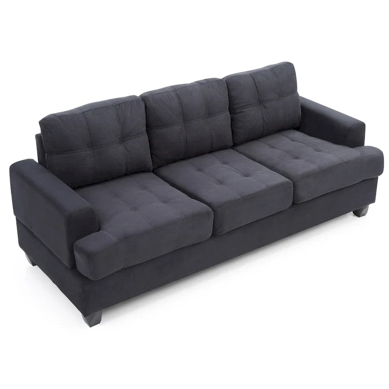 Sandridge 79 in. W Flared Arm Microfiber Straight Sofa - 34L x 79W x 36H
