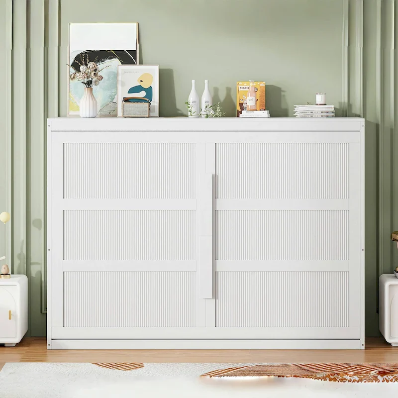 Queen Size Murphy Bed with Dual-Piston Mechanism, No Box Spring