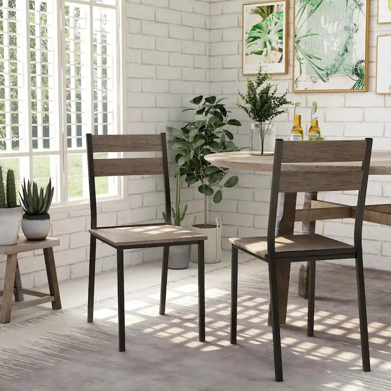 Industrial Antique Rustic Side Chairs (Set of 2)