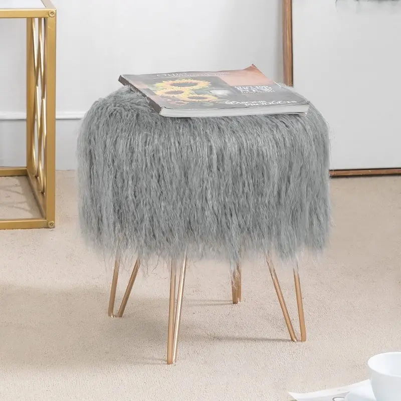 Dressing Stool — Soft Plush Footstool / Makeup Stool