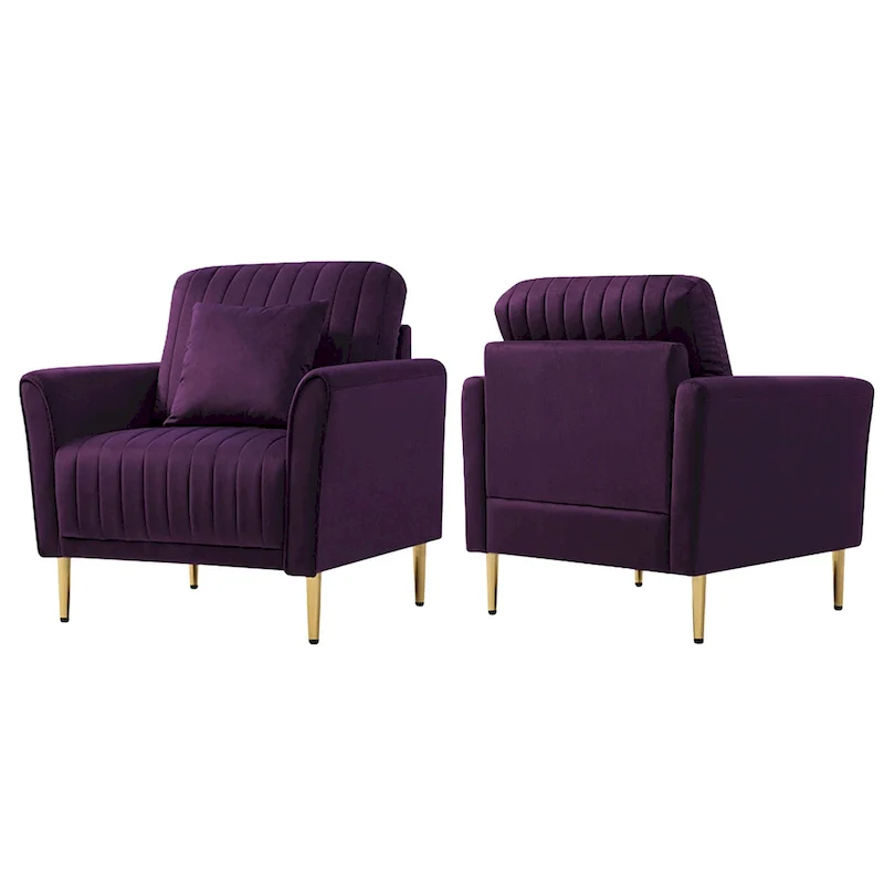Velvet Accent Chair Living Room Chair Set of 2