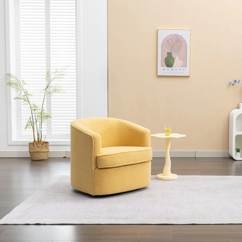 SEYNAR Modern Boucle Upholstered 360 Degree Swivel Accent Club Chair