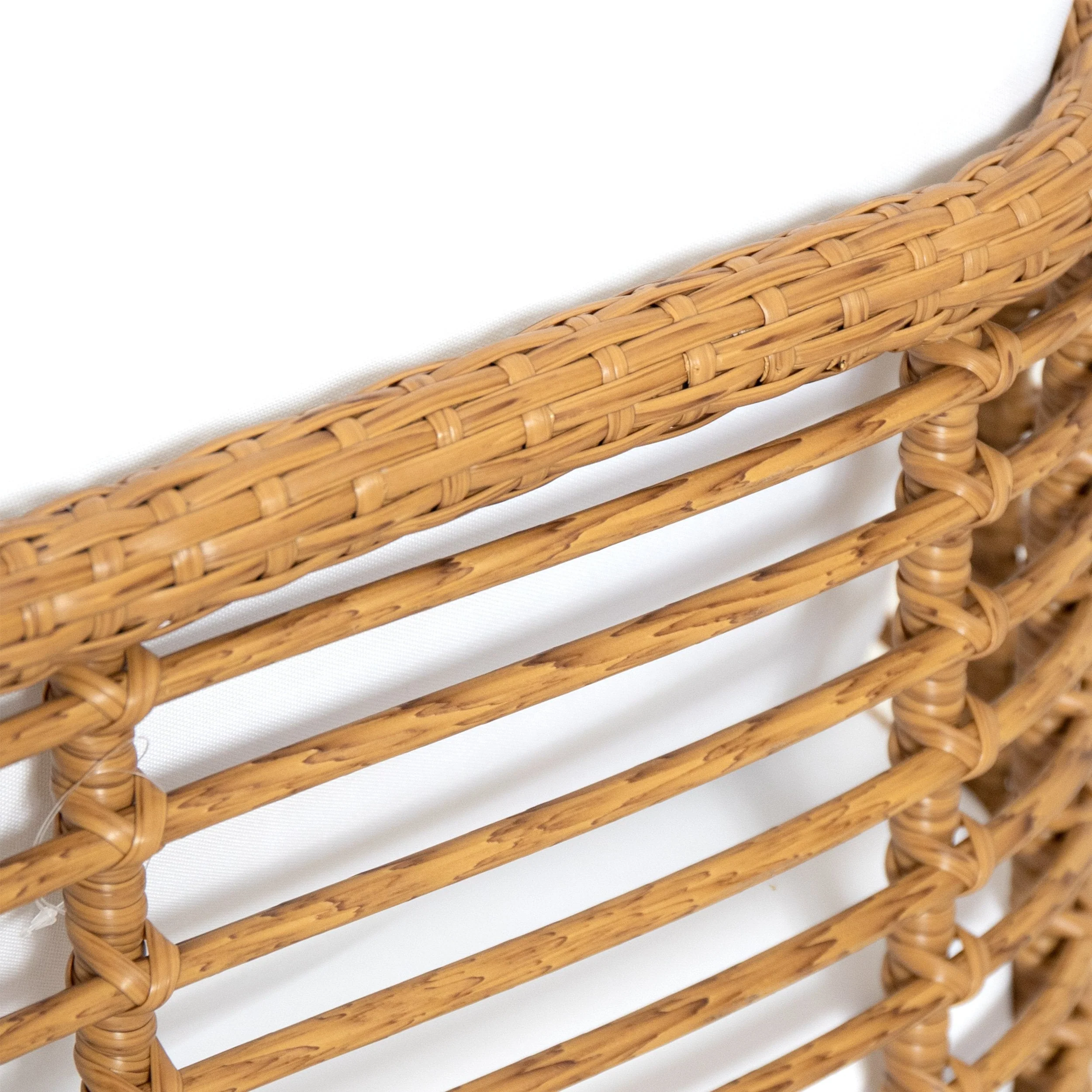 Outdoor Wicker Club Chair with Water Resistant Cushion, Set of 2, Light Brown and White - NH300513