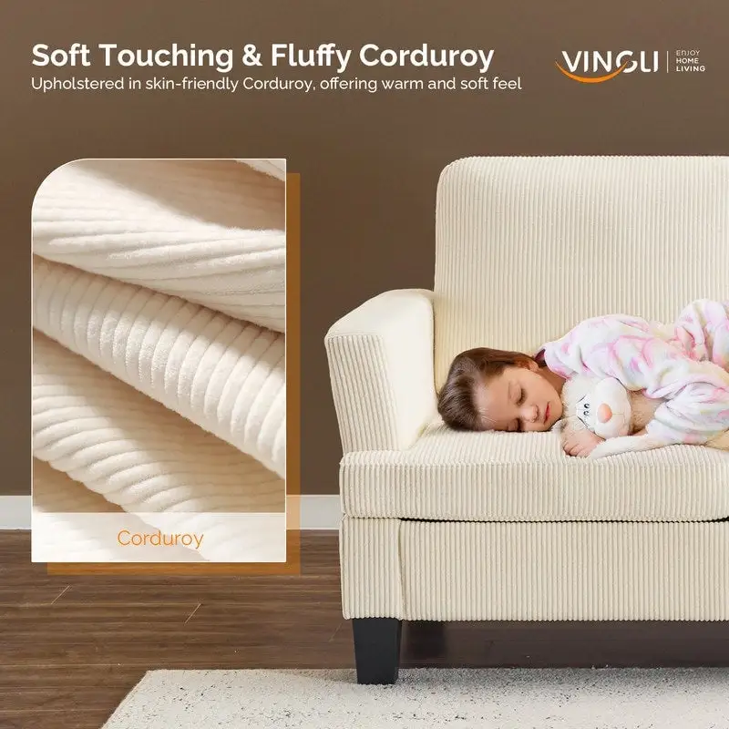 83.5 Upholstered Square Arm Suede Sofa