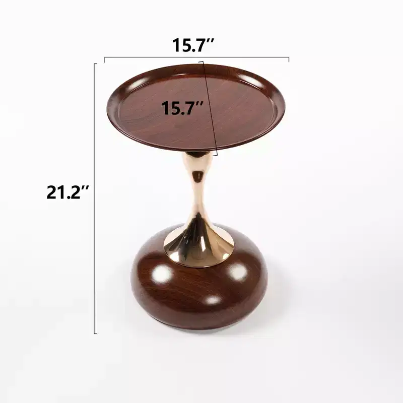 21.2 H Elegance Mermaid Tail Metal Pedestal End Table